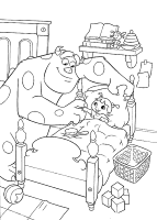 A coloring page of monster